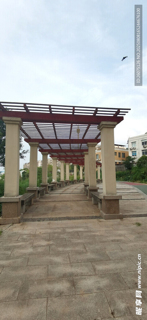 户外木质廊架景观
