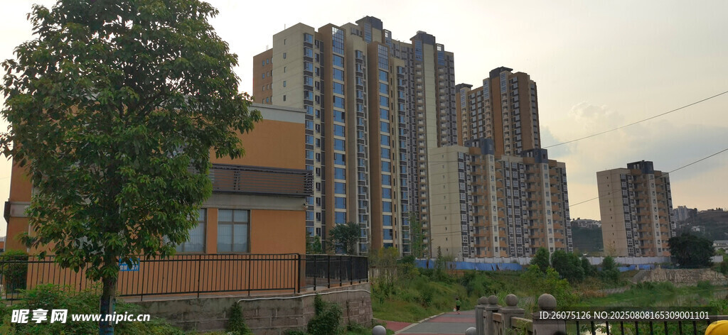 城市高楼建筑群景观