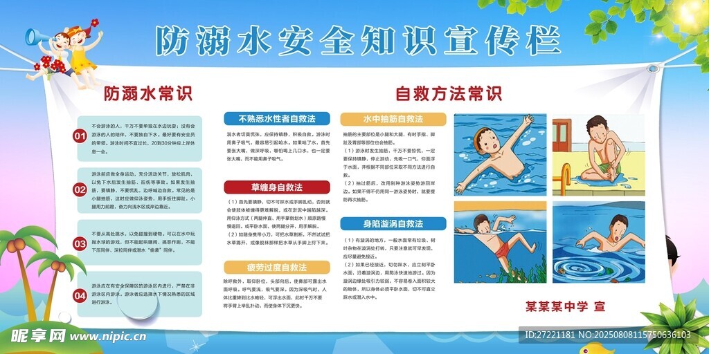 防溺水安全知识宣传栏