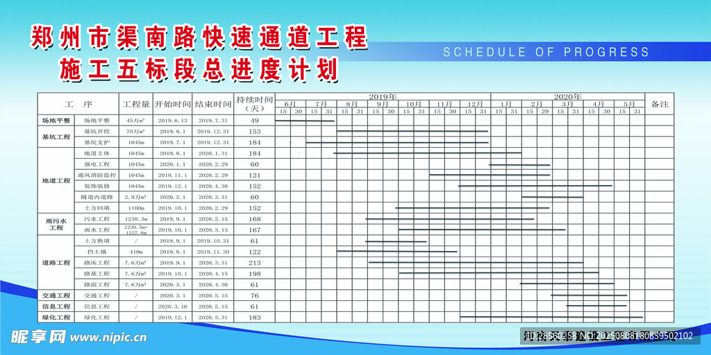 工程进度计划表