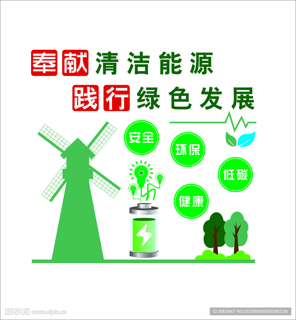 清洁能源与绿色发展宣传图