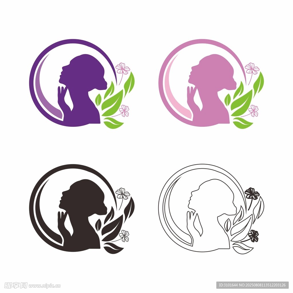 美容美发女性头像标志