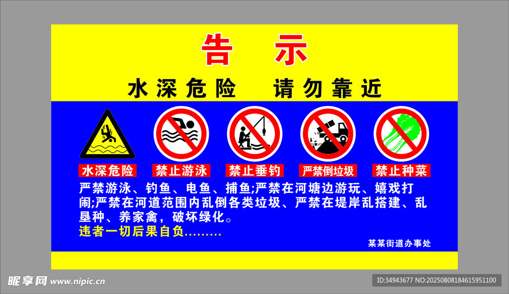 泳池警示标识