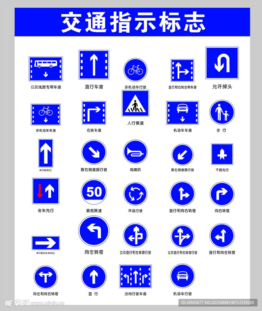 常见交通指示标志集合
