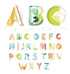 多彩卡通英文字母展示
