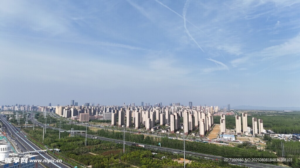 合肥滨湖新区城市高楼景观全景
