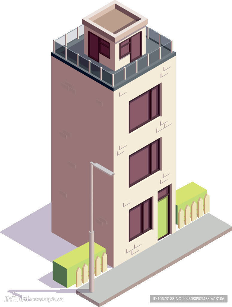 现代多层住宅建筑外观