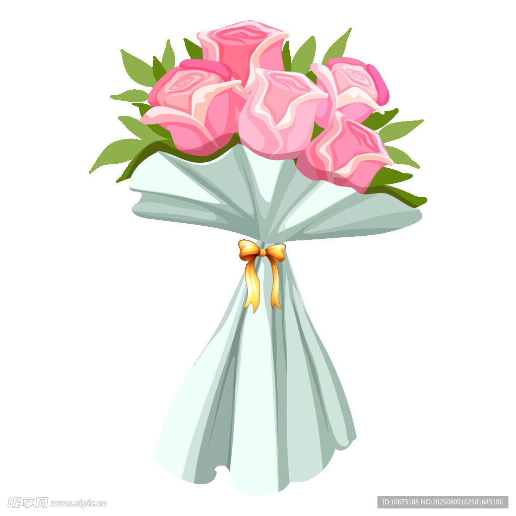 粉色玫瑰手捧花束