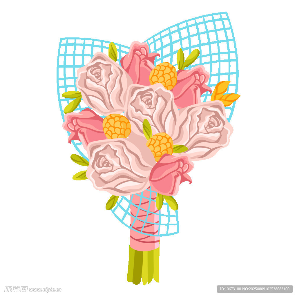 心形花束插画