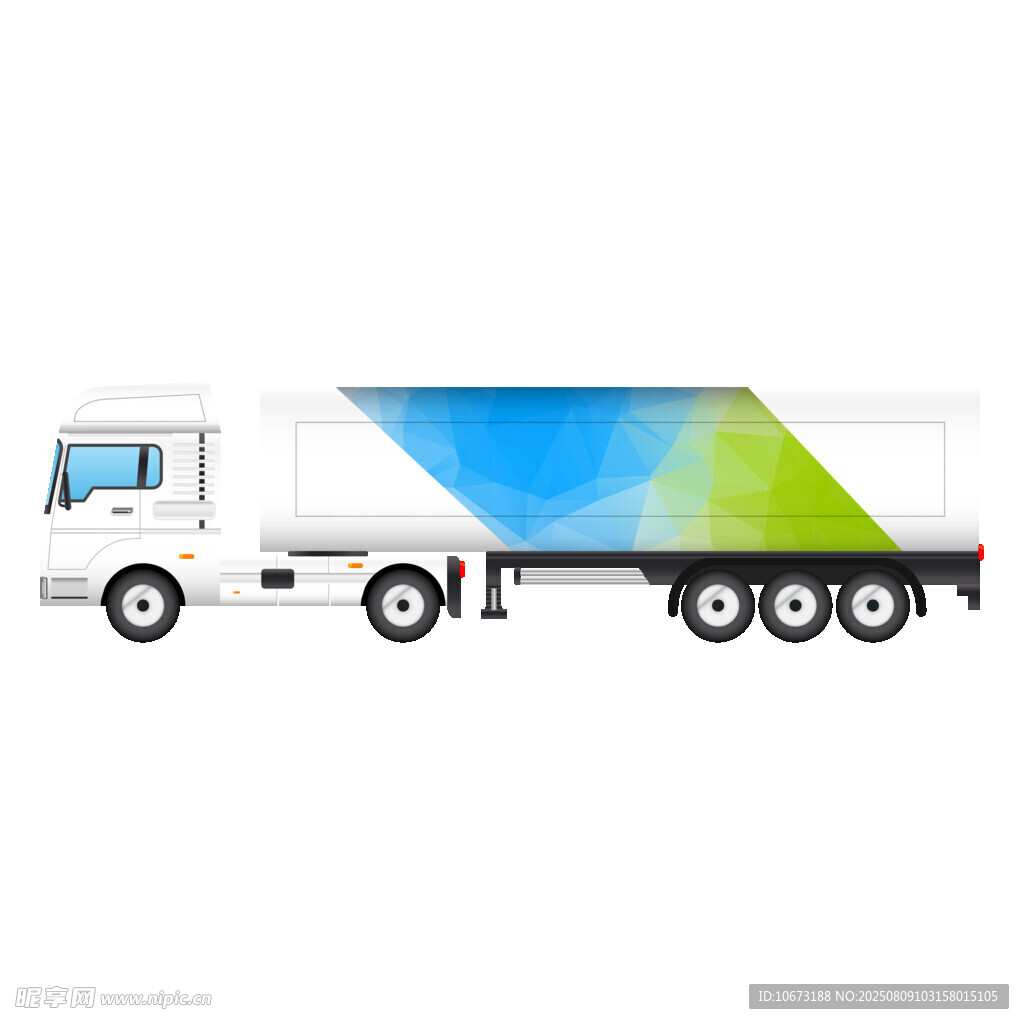 彩色渐变图案货运卡车