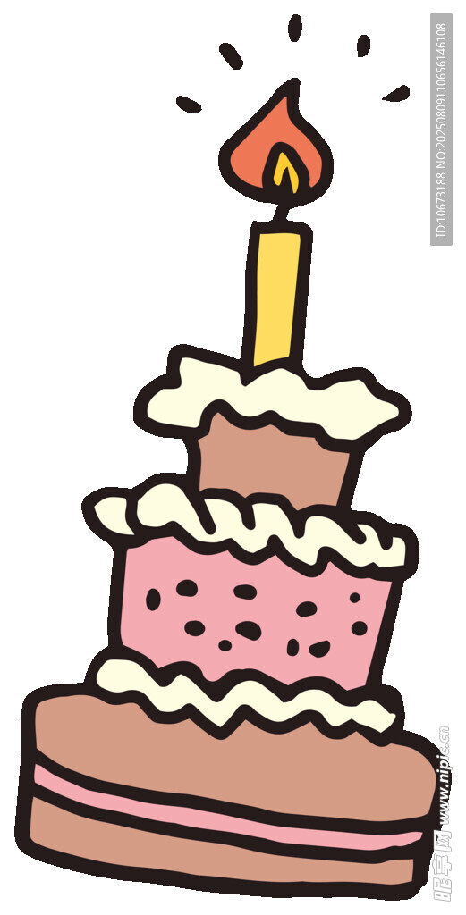 三层生日蛋糕插蜡烛