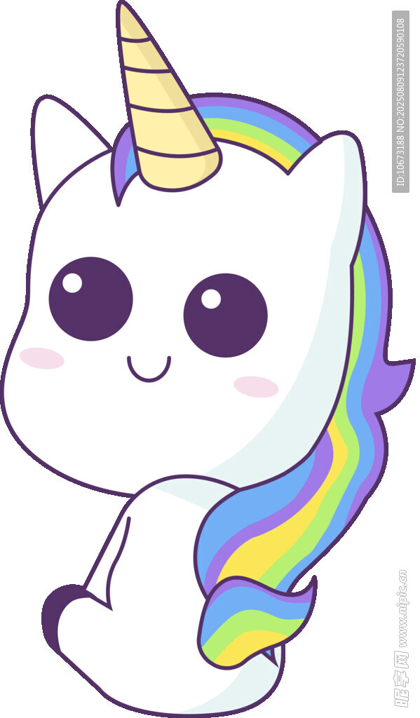 可爱独角猫咪卡通形象