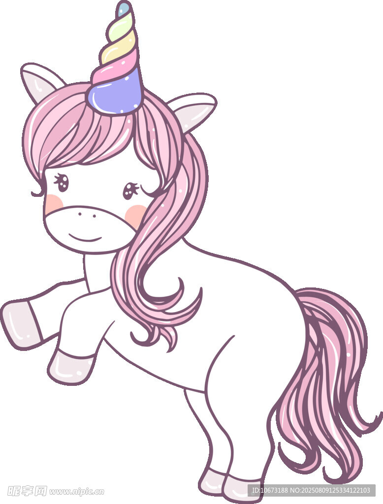 可爱独角兽插画