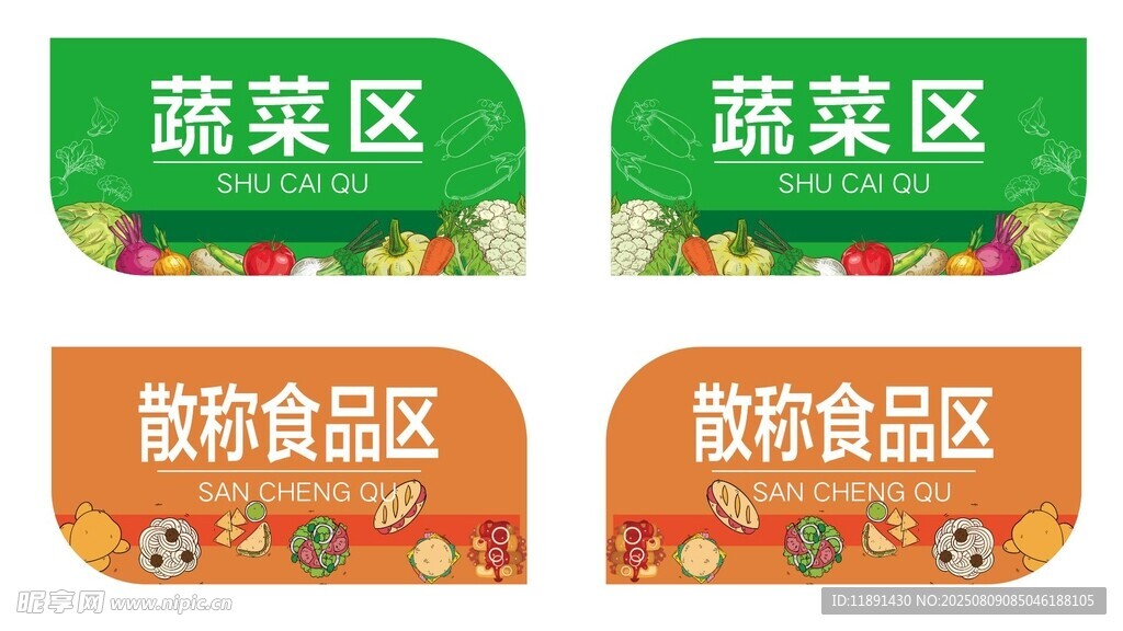 超市分区标识牌
