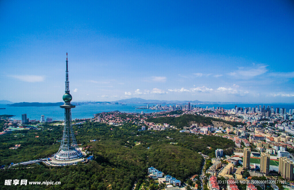 城市高塔景观俯瞰图
