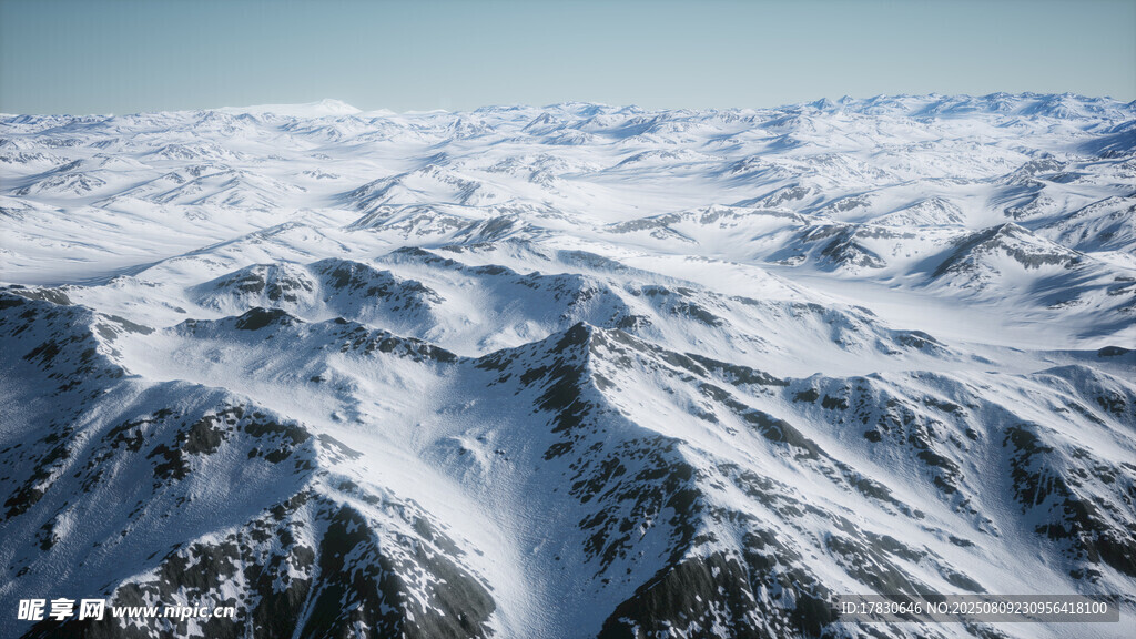俯瞰连绵雪山美景