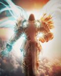 天使战士立于云海之上