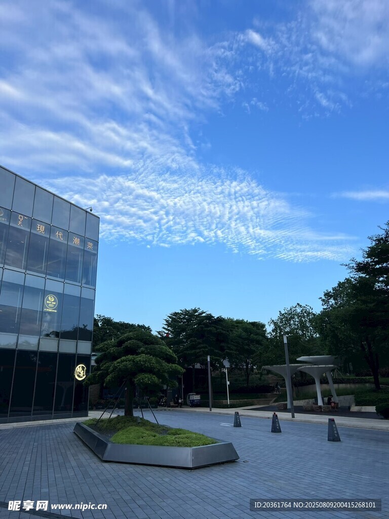 现代建筑前的开阔广场景观