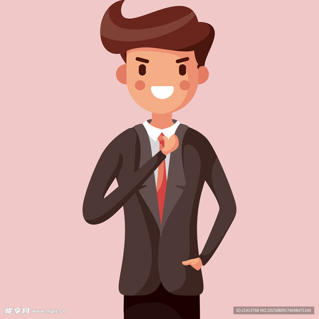 商务男士整理领带瞬间