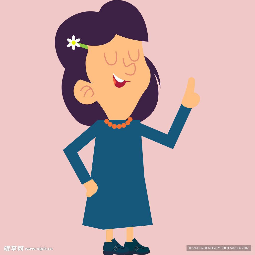 微笑女孩竖拇指示意