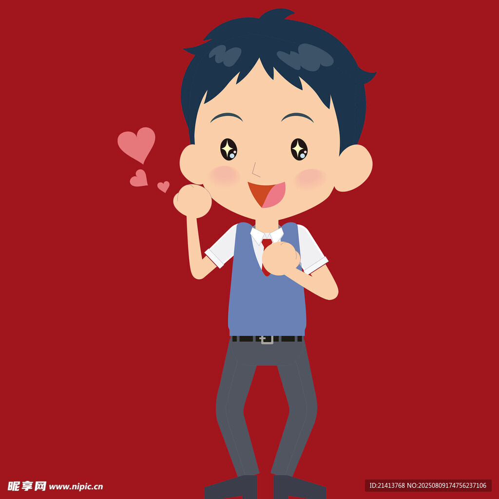 可爱男孩比心送甜蜜爱意