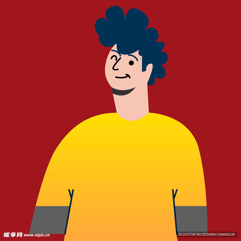 穿黄衣的卷发男子