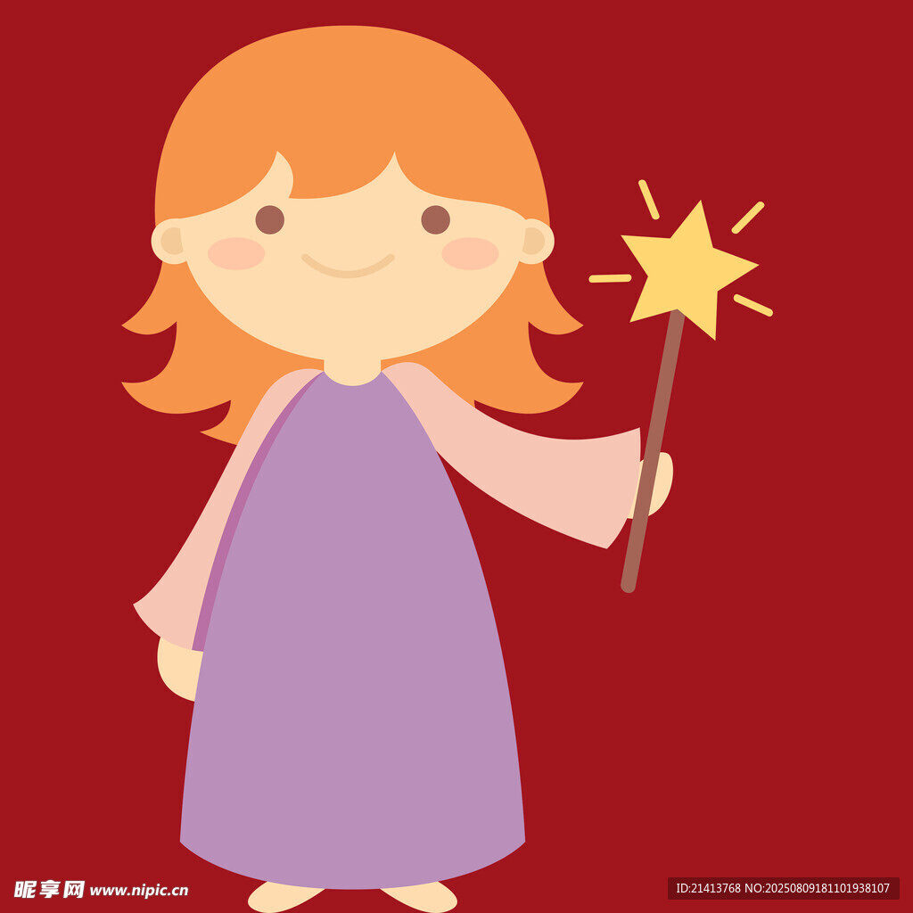 手持魔杖的可爱小天使