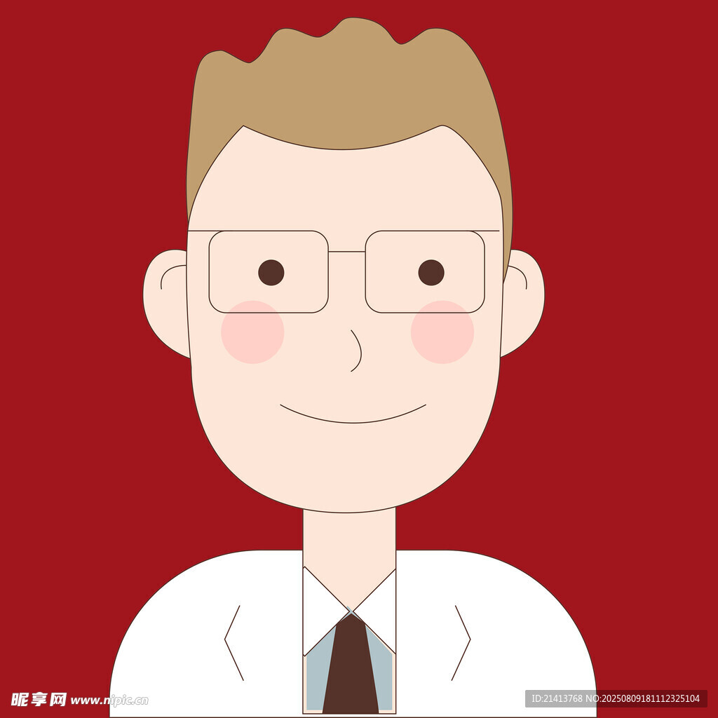 戴眼镜的男士卡通形象