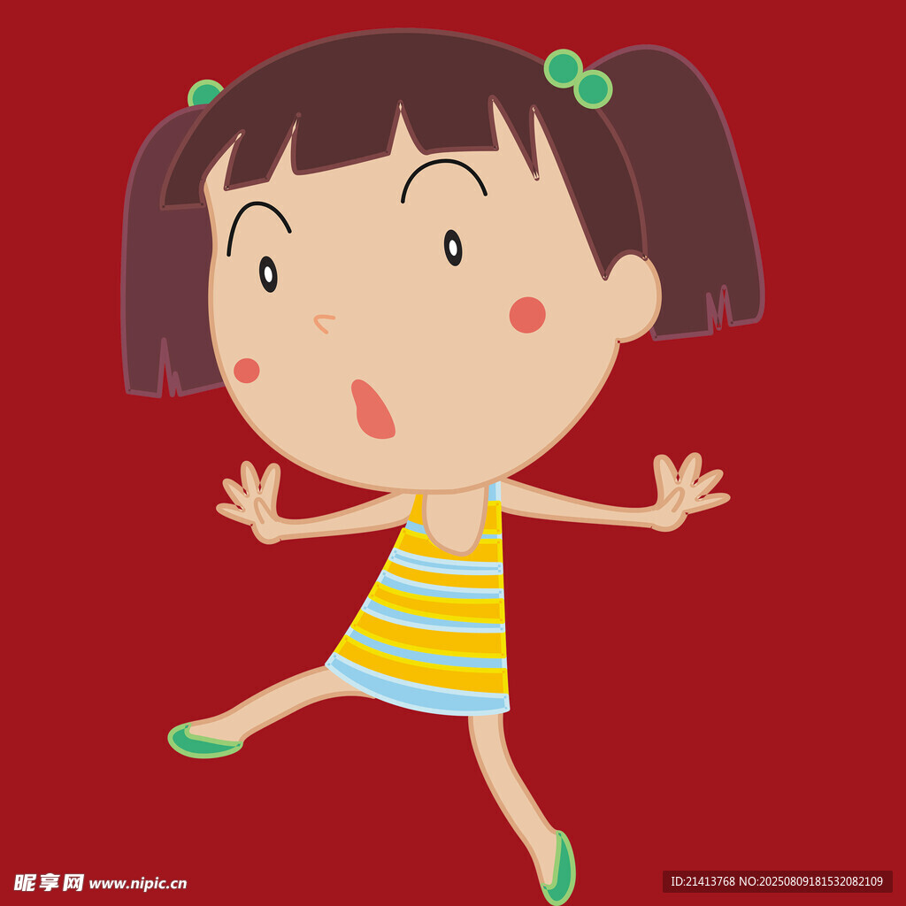 跳跃的可爱小女孩