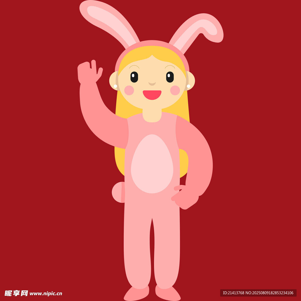 穿兔装的可爱金发女孩