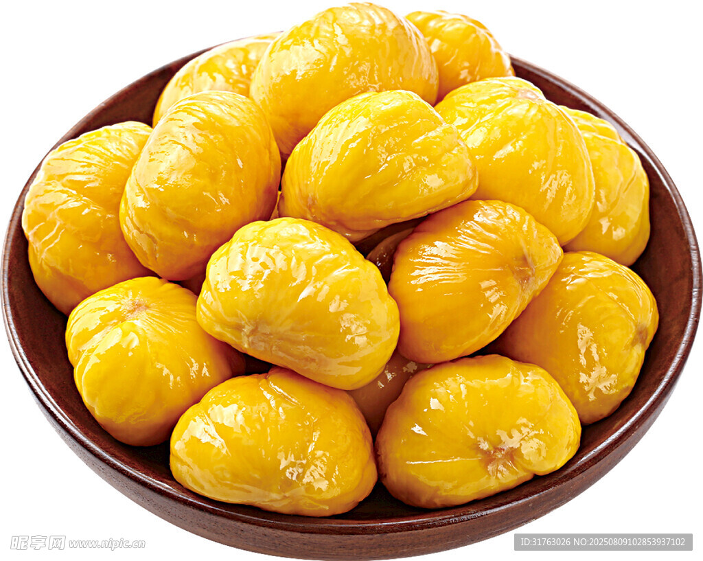 碗中饱满的去皮板栗