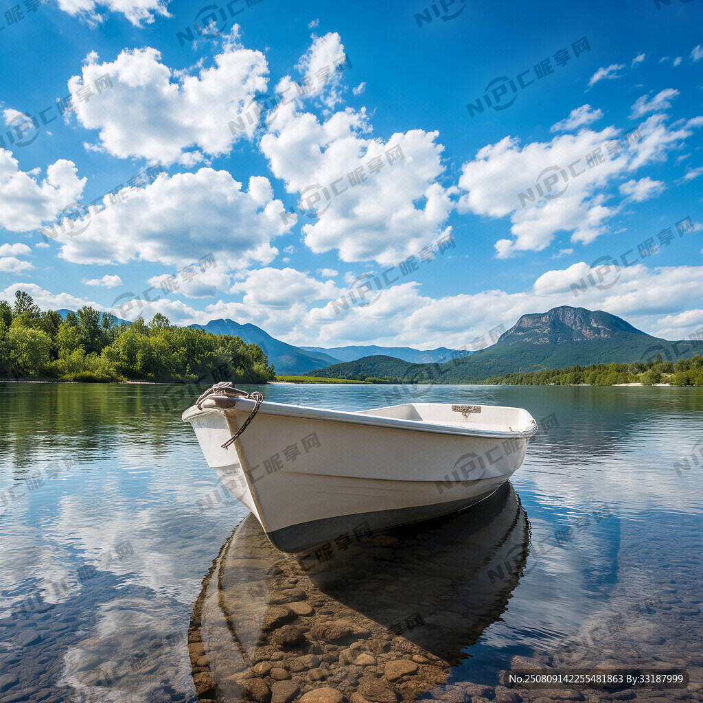 一条小船  扣图  高清大图