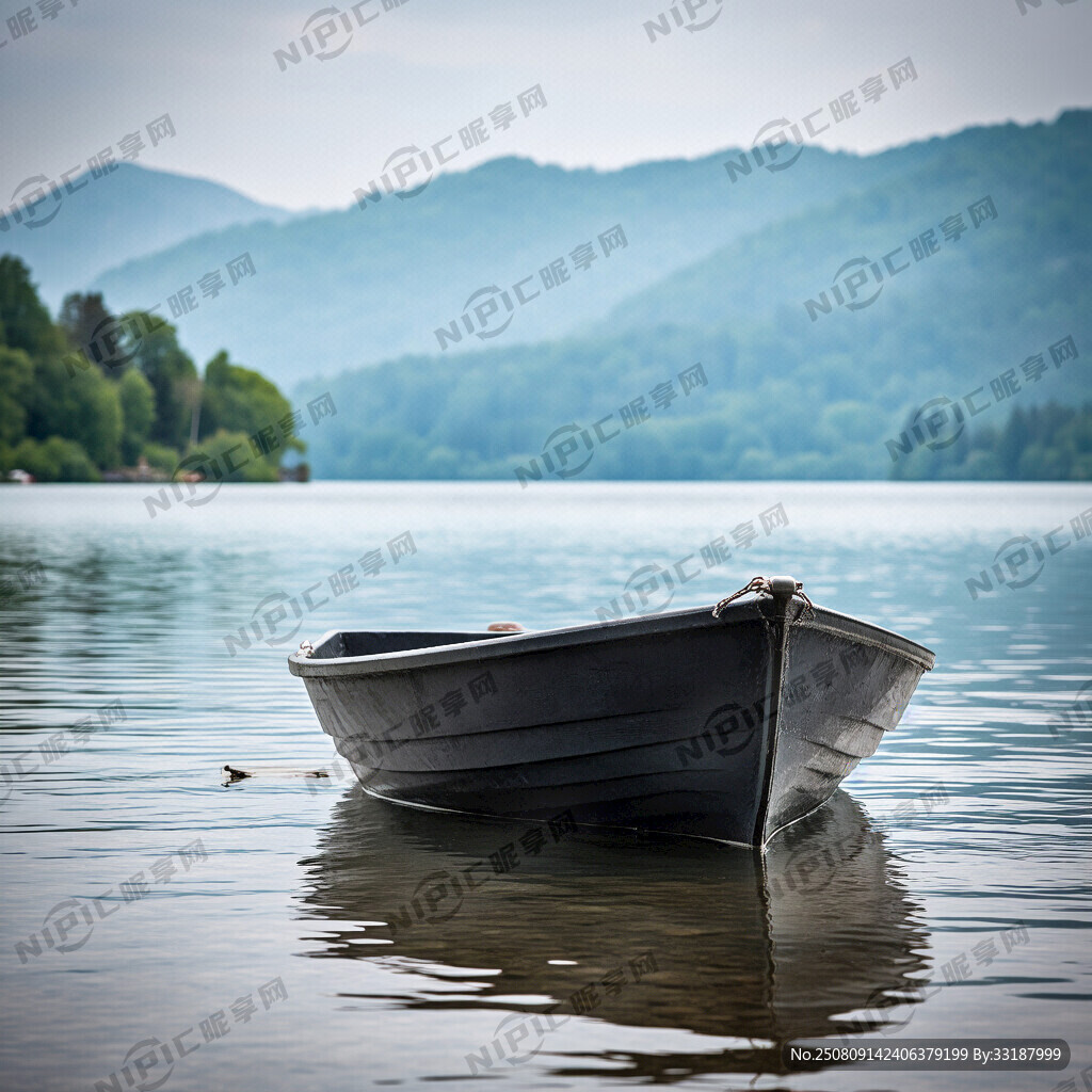 一条远处的小船  扣图 