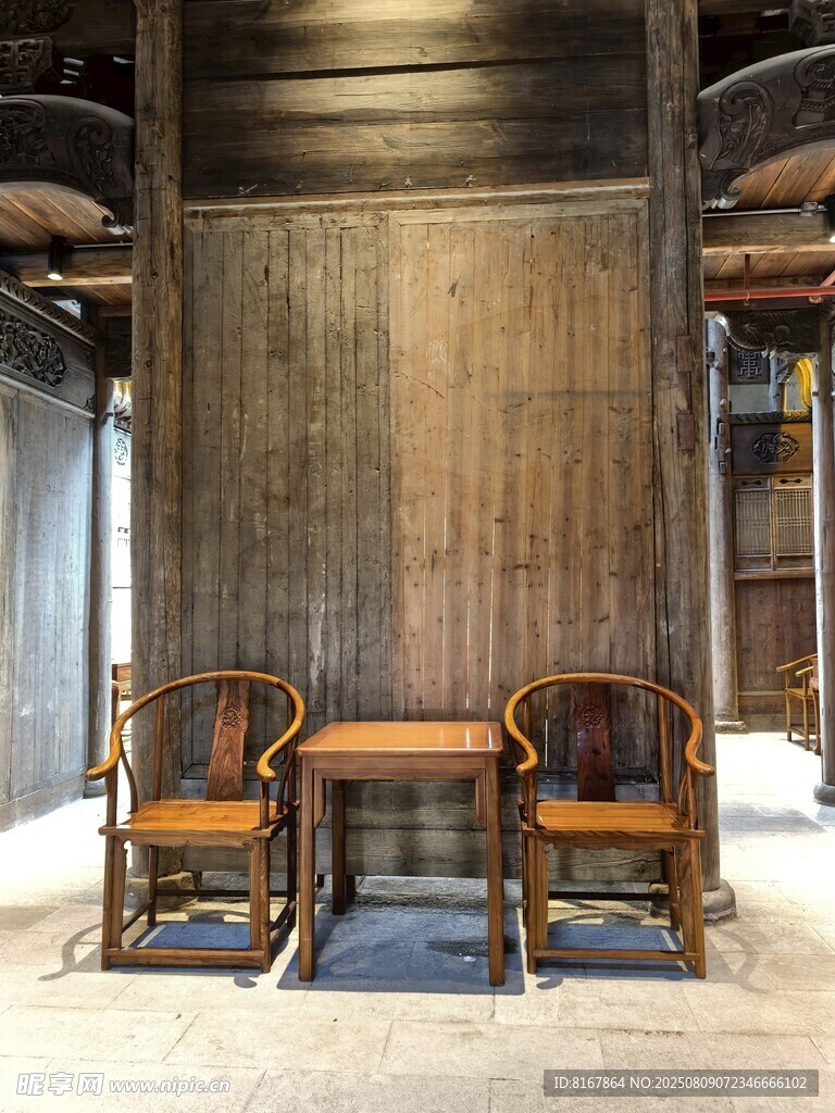 中式古典桌椅组合展示