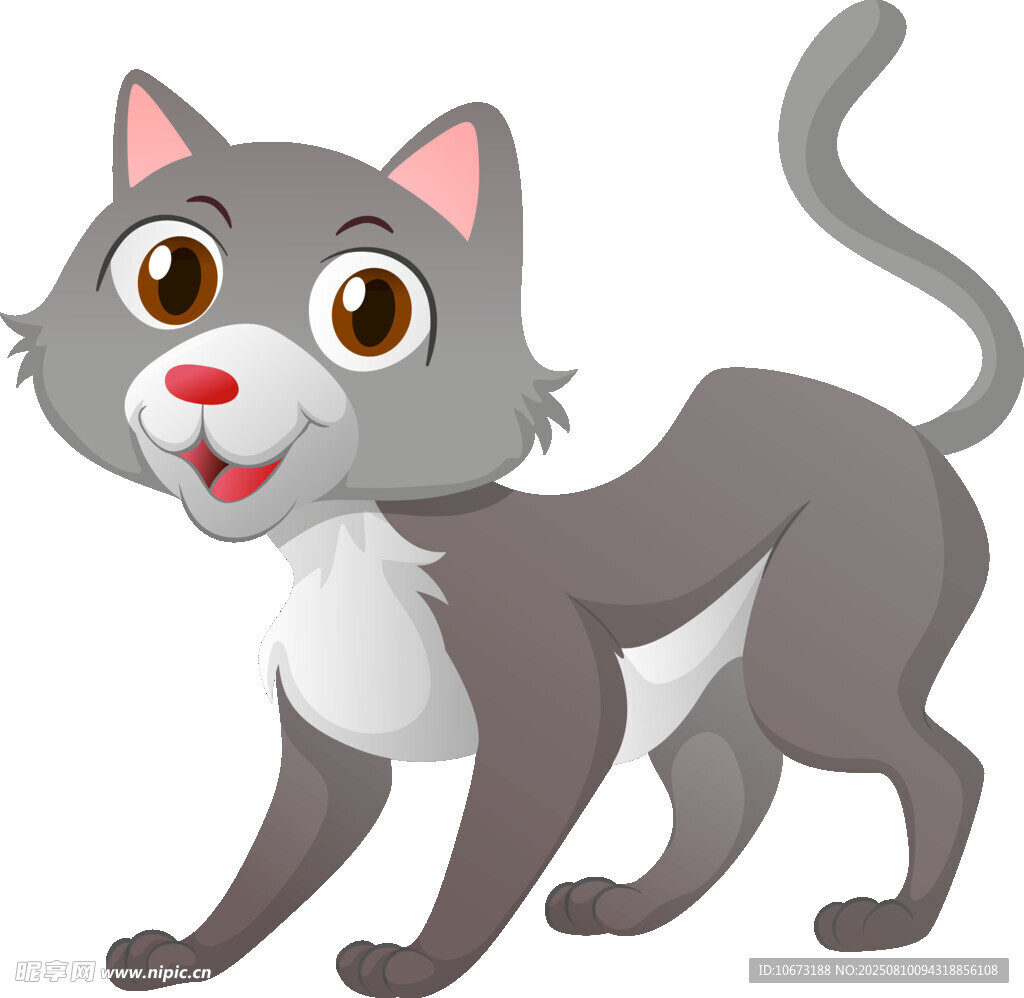 可爱灰猫卡通形象