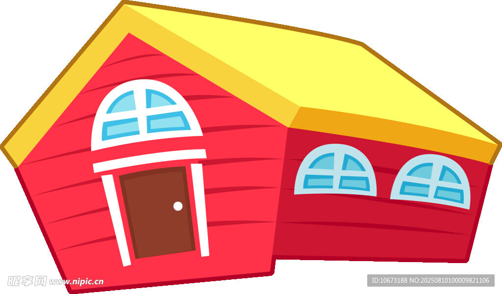红色卡通小屋