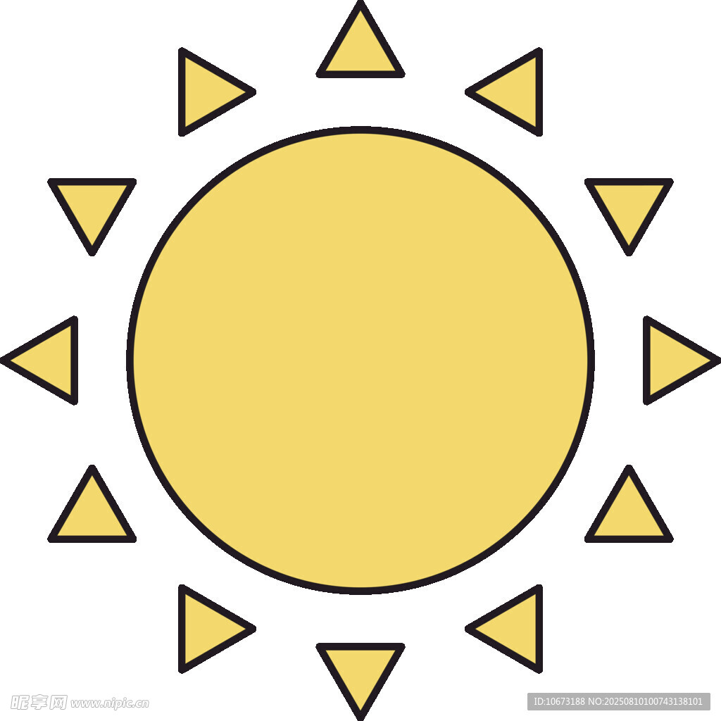 简约手绘太阳图标
