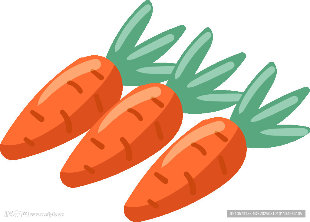 三根卡通胡萝卜插画