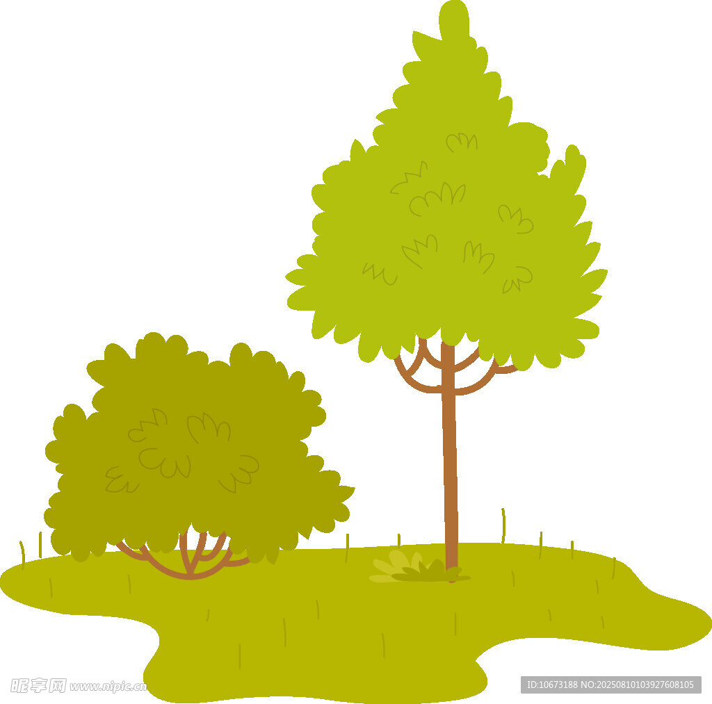 绿树成荫的宁静自然场景