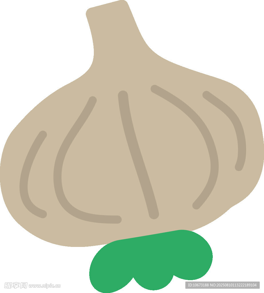 卡通风格大蒜插画