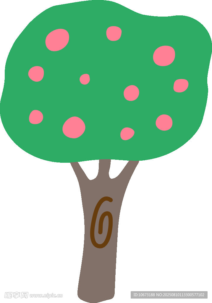 卡通苹果树插画