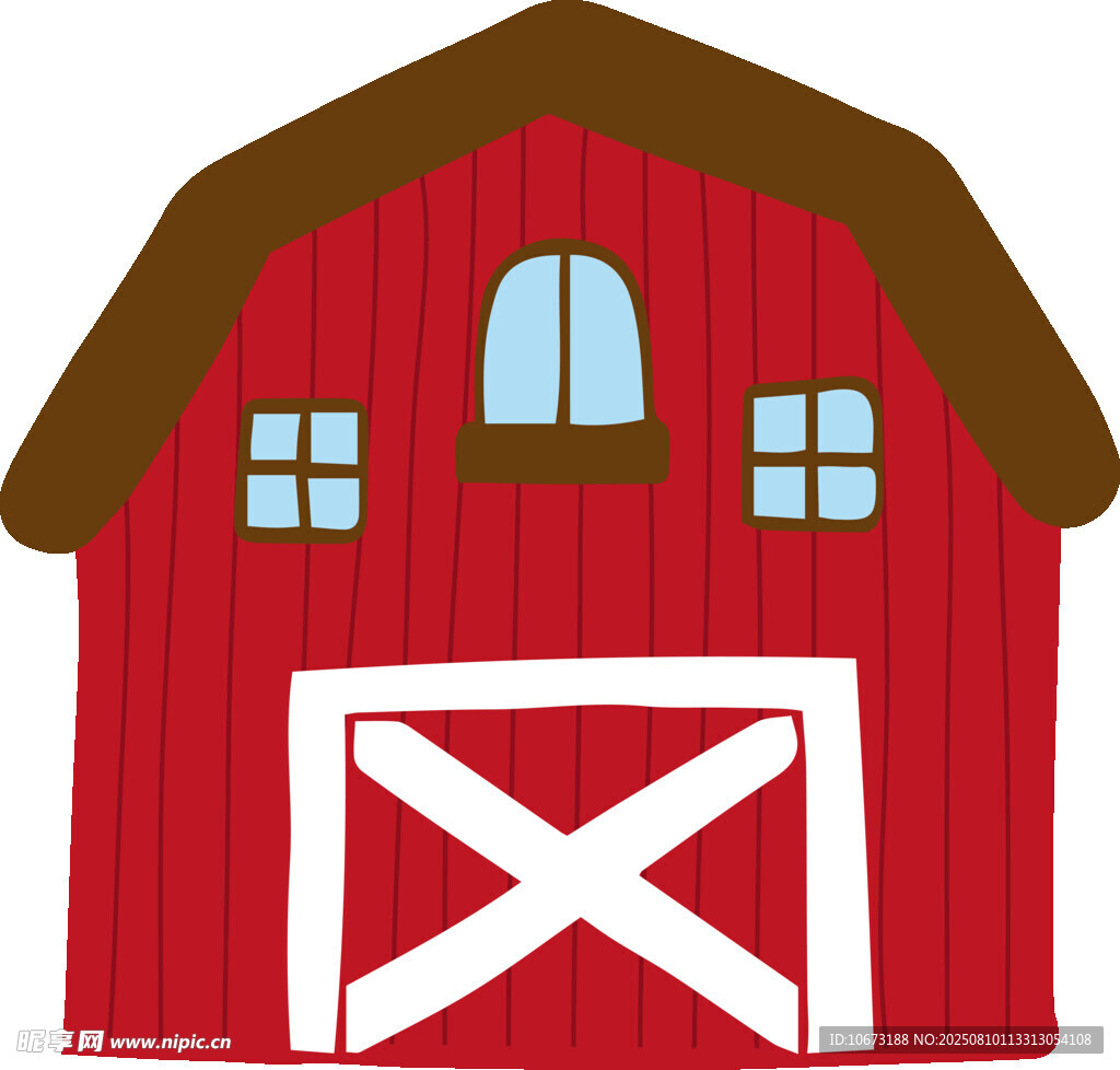 红色农舍小屋