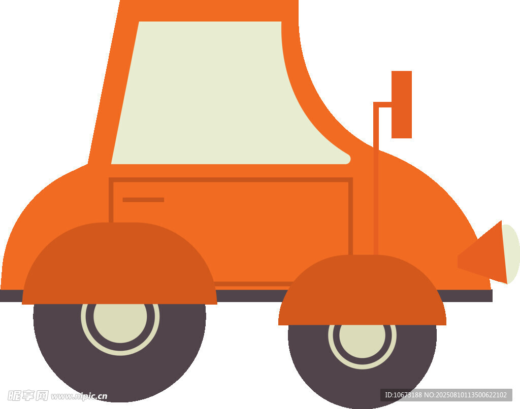 橙色卡通小汽车