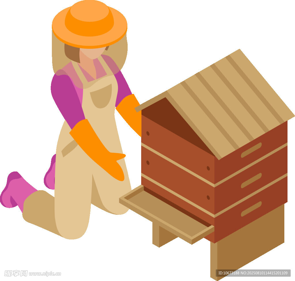 养蜂人搭建蜂箱