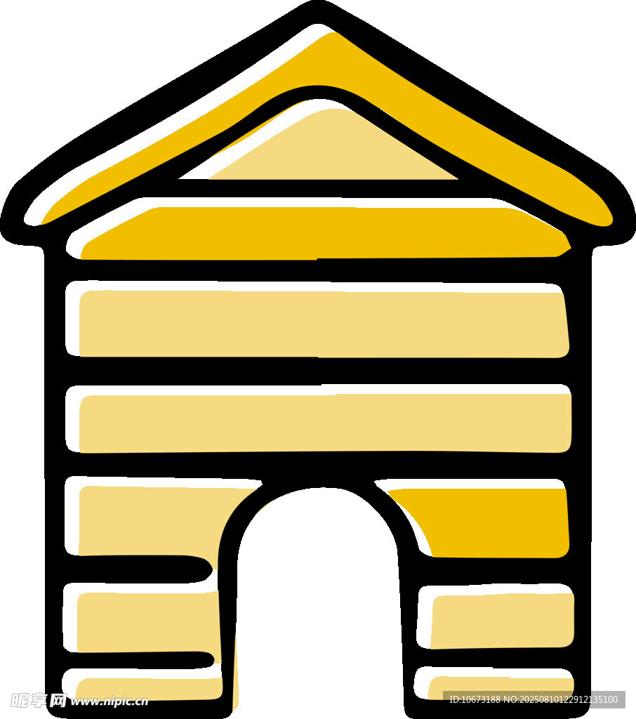 简约条纹小屋图标