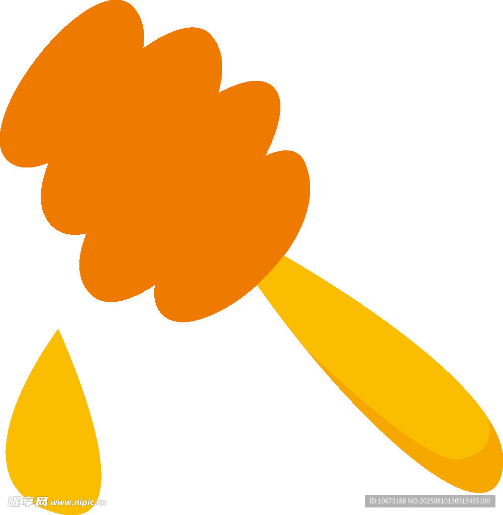 橙色蜂蜜勺蜂蜜正滴落