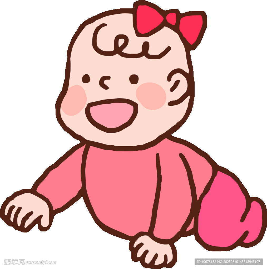 爬行的可爱女宝宝