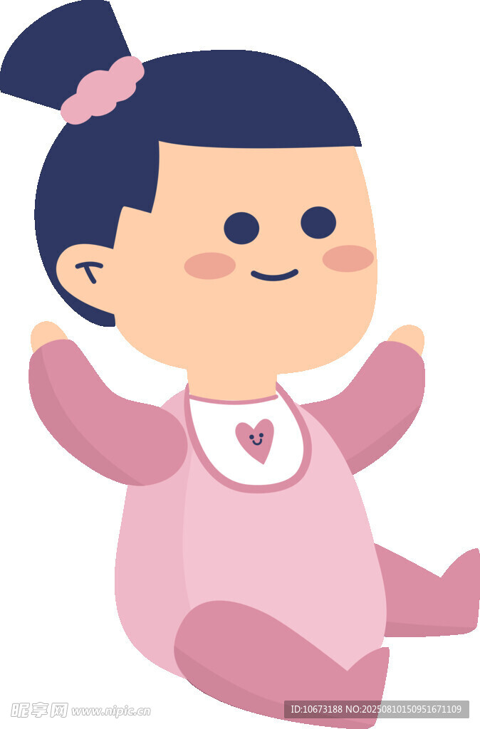 可爱粉色系卡通女婴形象