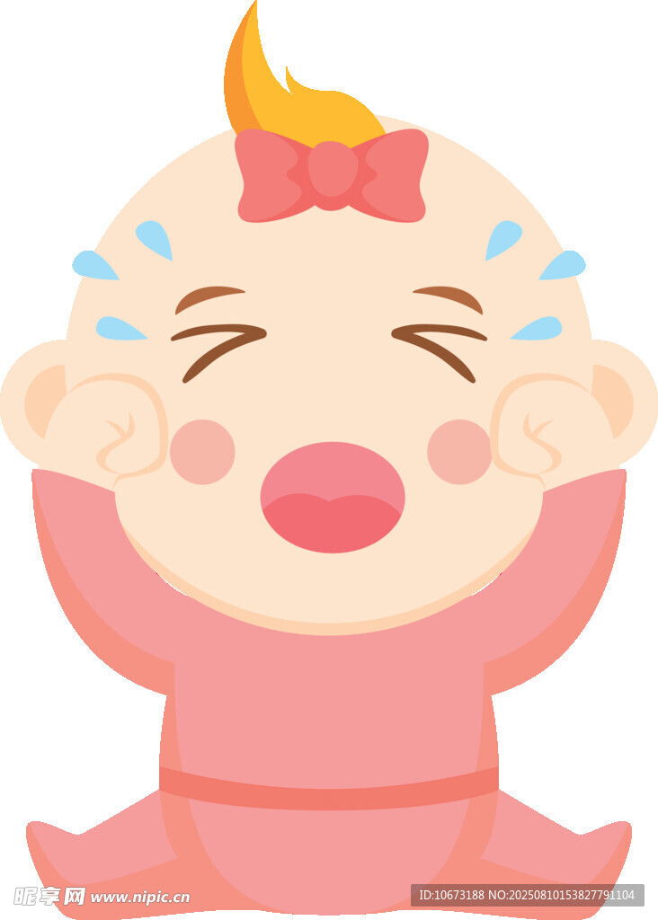 哭闹的可爱小宝贝