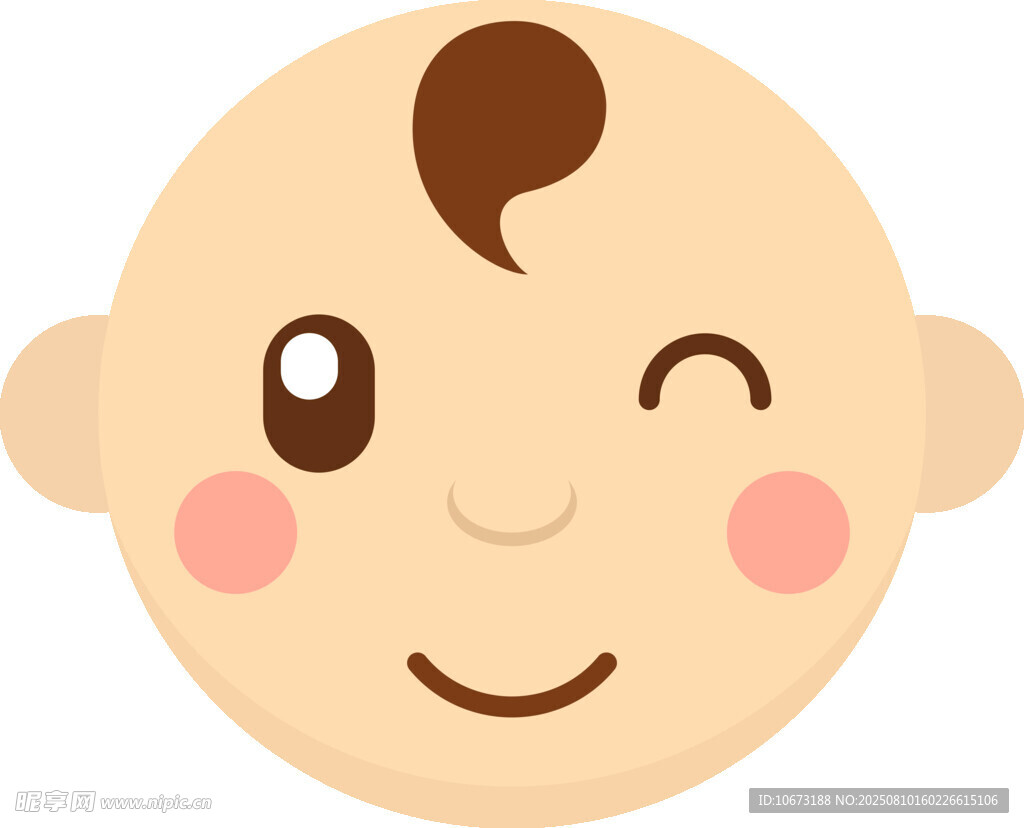 可爱眨眼婴儿头像